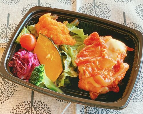 単品ハンバーグサラダ付き斜め